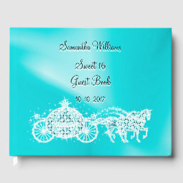 Teal Princess Coach & Horses Sweet 16 Gästböcker