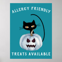 Teal Pumpkin Halloween Black Cat Allergy Friendly