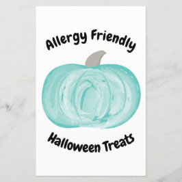 Teal Pumpkin Halloween Sign Allergy Friendly Treat Flygblad