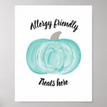 Teal Pumpkin Halloween Sign Allergy