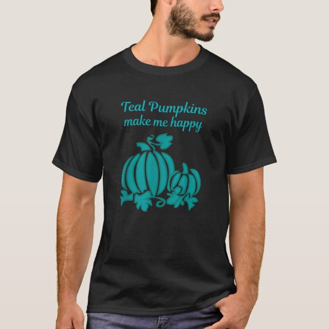 Teal Pumpkin-projektet Halloween Food Allergy Awar T Shirt (Framsida)