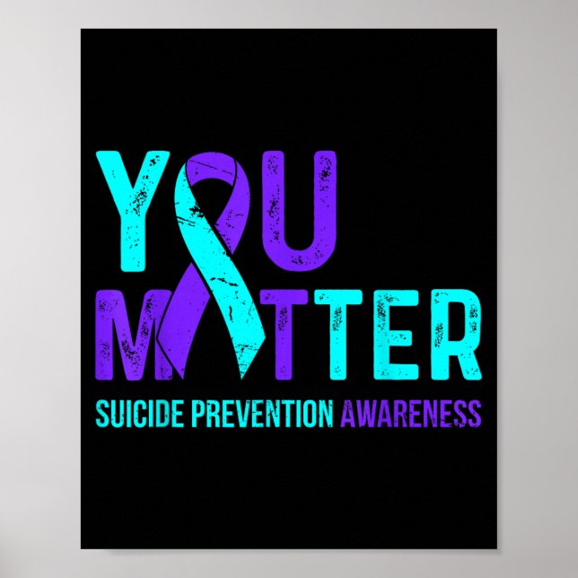Teal Purple Band För Medvetenhet Om Förebyggande A Poster (Framsidan)