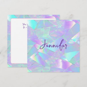 Teal & Purple Iridescent Design, Namn & Meddelande Inbjudningar