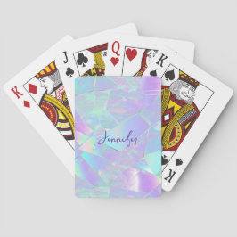 Teal & Purple Iridescent Design, Scriptnamn Casinokort