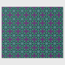 Teal, Purple & Pink Kaleidoscope Fractal Pattern Presentpapper