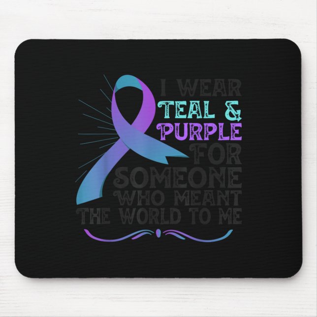 Teal Purple Ribbon For Suicide Prevention Awarenes Musmatta (Framsidan)