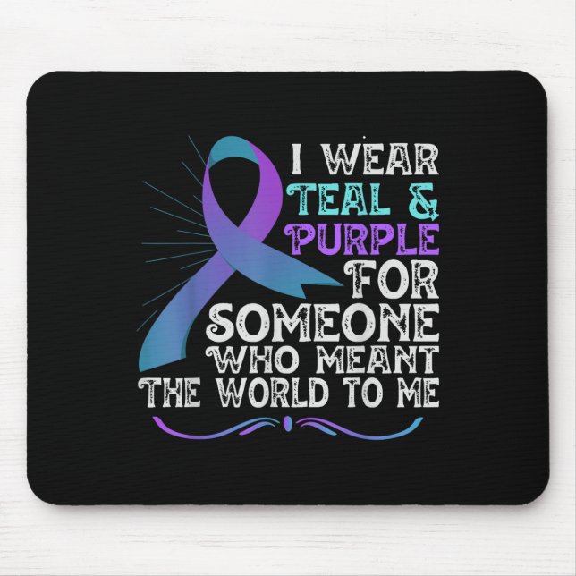 Teal Purple Ribbon For Suicide Prevention Awarenes Musmatta (Framsidan)