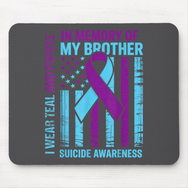 Teal Purple Ribbon Suicide Awareness Flag Brother  Musmatta (Framsidan)