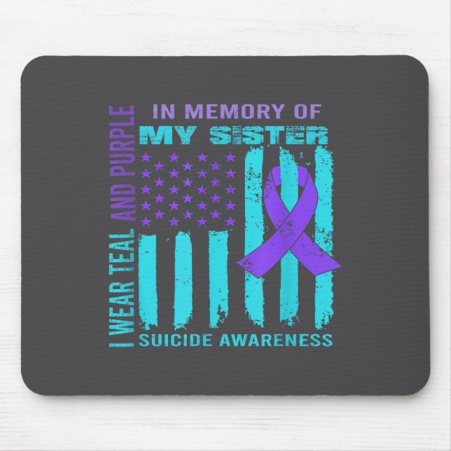 Teal Purple Ribbon Suicide Awareness Flag Sister B Musmatta (Framsidan)