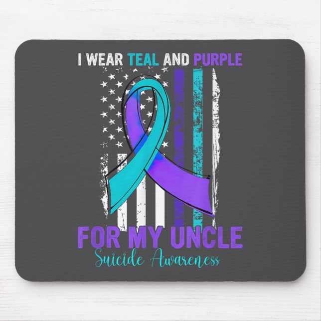 Teal Purple Ribbon Suicide Awareness Flag Uncle  Musmatta (Framsidan)