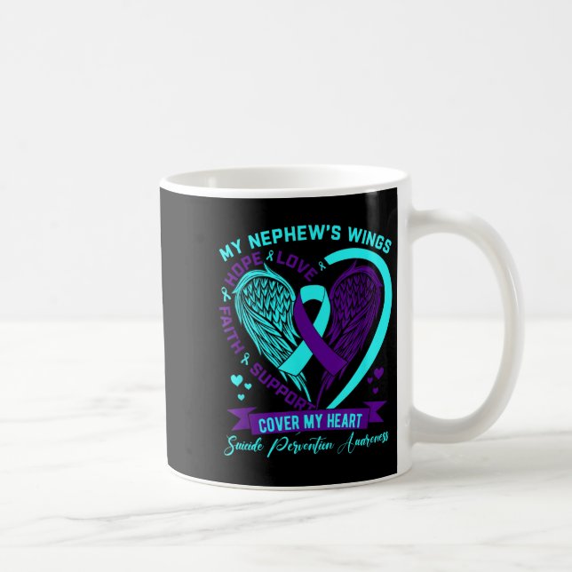 Teal Purple Suicide Prevention Awareness Nephew He Kaffemugg (Höger)