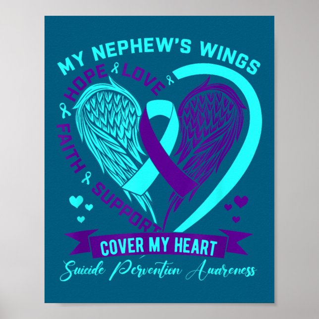 Teal Purple Suicide Prevention Awareness Nephew He Poster (Framsidan)
