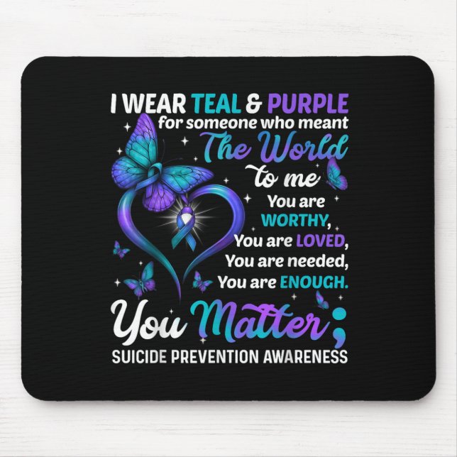 Teal Purple You Suicide Prevention Awareness Month Musmatta (Framsidan)
