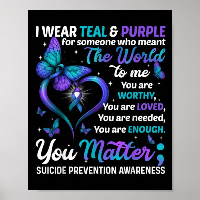Teal Purple You Suicide Prevention Awareness Month Poster (Framsidan)