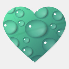 Teal Rainfall Struktur Hjärtformat Klistermärke