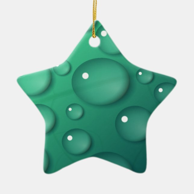 Teal Rainfall Struktur Julgransprydnad Keramik (Framsidan)