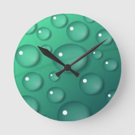Teal Rainfall Struktur Rund Klocka