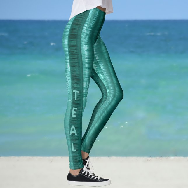 Teal Rand Anpassade Chic Leggings (Skapare uppladdad)