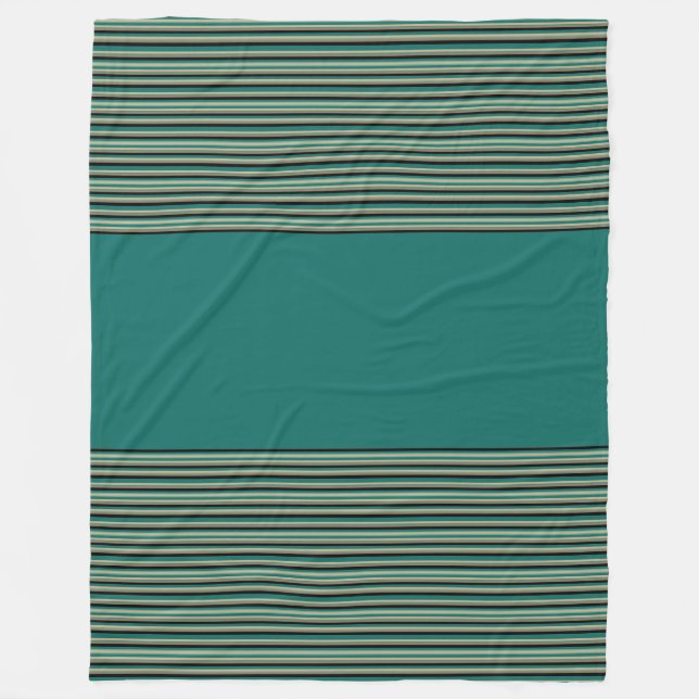 Teal Rand Avslappnad Car Blanket Fleecefilt (Framsidan)
