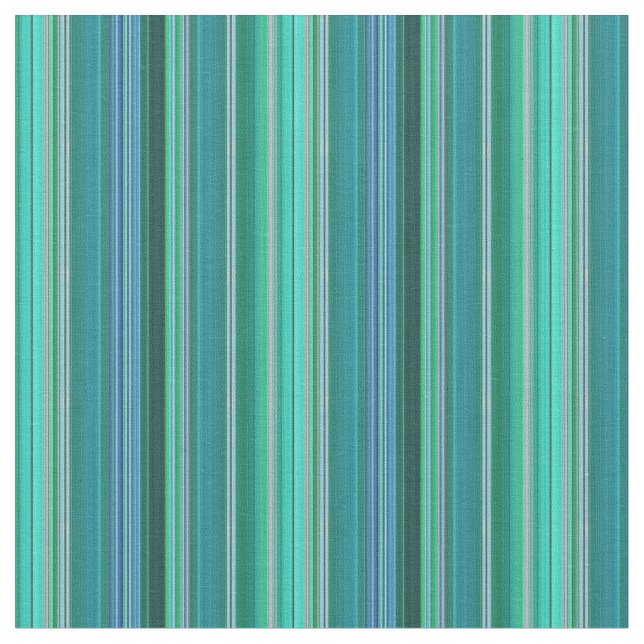 Teal Rand Design Fabric Tyg (Närbild)