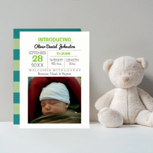 Teal Rand Photo Baby meddelande