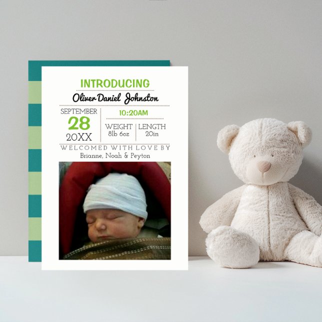 Teal Rand Photo Baby meddelande (Skapare uppladdad)