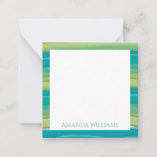 Teal Rand Watercolor Anpassningsbar Anteckningskort