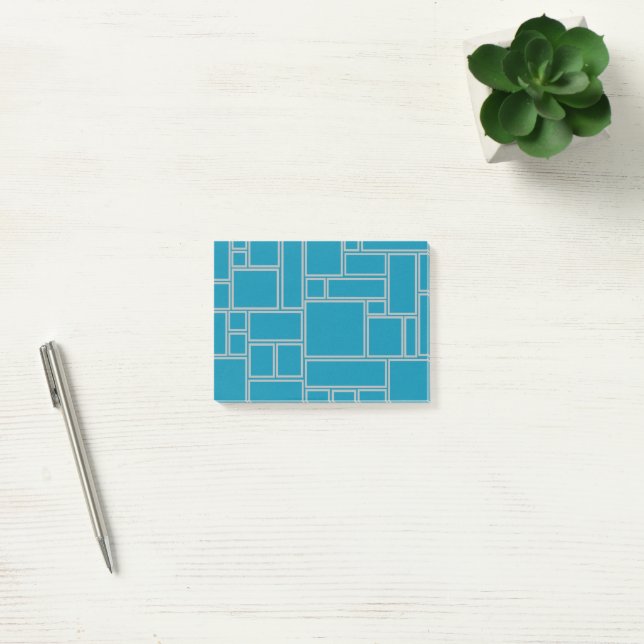 Teal Rectangles Post-it Block (Kontor)