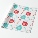 Teal Red Hett Chocolate Helgdag Vinterjul Presentpapper<br><div class="desc">Den här designen har skapats med digitalteknik. Det kan vara personlig genom att klicka på anpassningsknappen och ändra färg, lägga till namn, initialer eller ord. Kontakta mig på colorflowcreations@gmail.com om du vill ha denna design på en annan produkt. Köp min ursprungliga abstrakt-akrylmålning för försäljning på www.etsy.com/shop/colorflowart. Se fler av mina...</div>