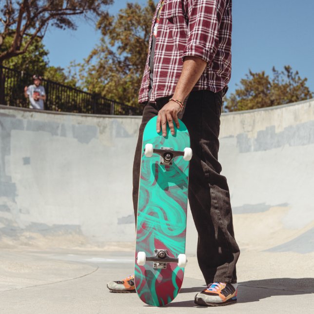 Teal & Red Skateboard (Utomhus 2)