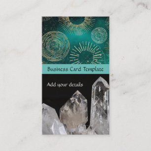 Teal Reiki-kort - Template White Quartz Crystals Visitkort