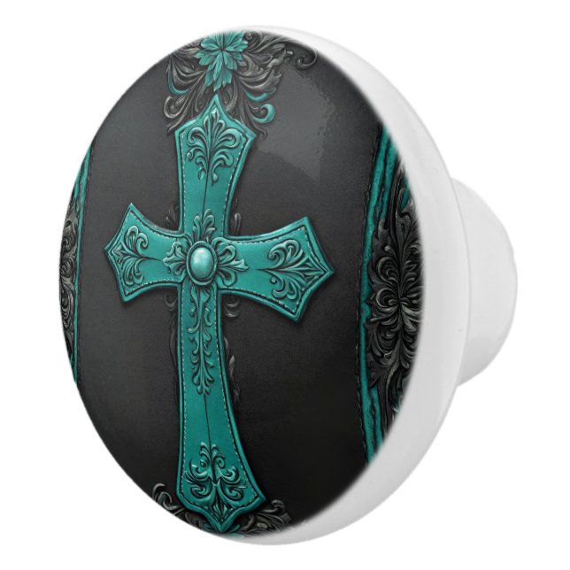 Teal Religiösa Christian Westerna Land Kor Knopp (Höger)