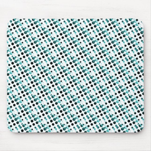 Teal Retro Bubbles Mousepad Musmatta (Framsidan)