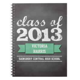 Teal ribbon banderoll chalkboard studenten student anteckningsbok med spiral