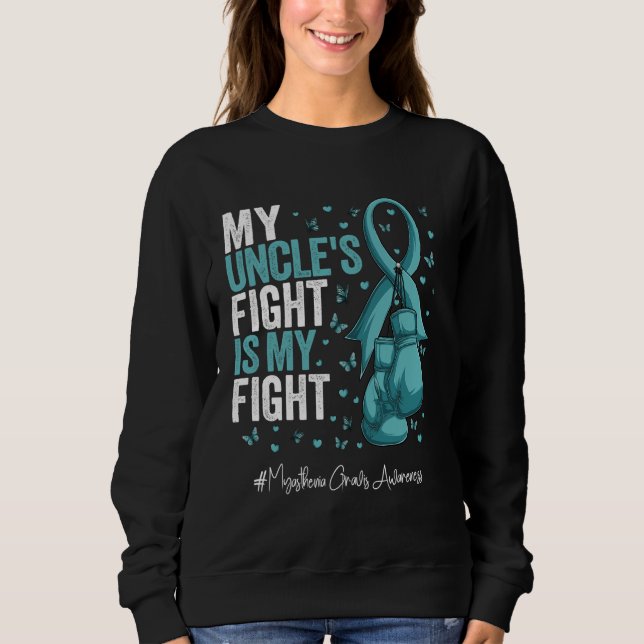 Teal Ribbon farbror Myasthenia Gravis Awareness T Shirt (Framsida)