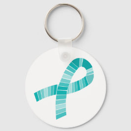 Teal Ribbon Food Allergy Awareness Nyckelring