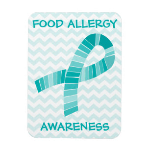 Teal Ribbon Food Allergy Awareness Teal Chevron Magnet