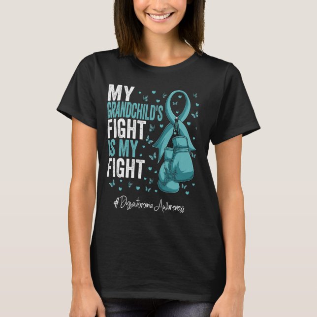 Teal Ribbon Grandchild Dysautonomia Awareness T Shirt (Framsida)