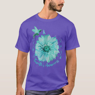 Teal Ribbon Hummingbird Solros Tourettes Awaren T Shirt