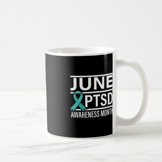 Teal Ribbon June PTSD Awareness Month Kaffemugg (Höger)