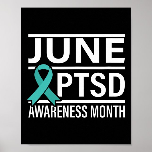 Teal Ribbon June PTSD Awareness Month Poster (Framsidan)