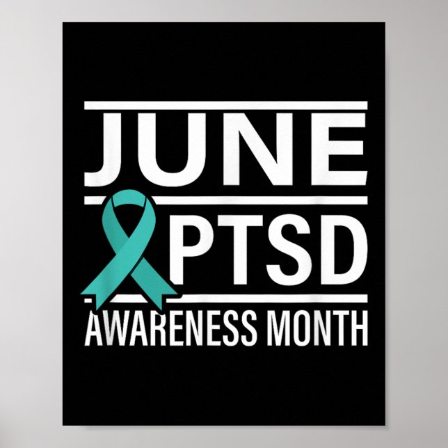 Teal Ribbon June Ptsd Awareness Month Poster (Framsidan)