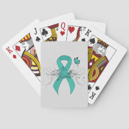 Teal Ribbon med Butterfly Casinokort