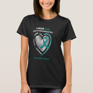 Teal Ribbon Ovarian Cancer Awareness Gifts Grandda T Shirt