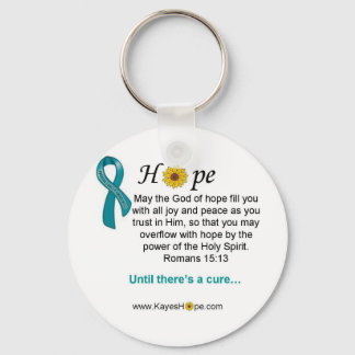 Teal Ribbon Ovarian Cancer Hope Nyckelring