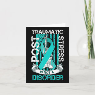Teal Ribbon Post Traumatic Stressa Flagga Ptsd Awa Kort