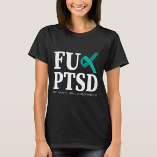 Teal Ribbon Ptsd Awareness - Support Stressar Awar T Shirt