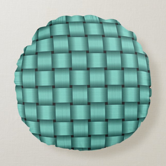 Teal Ribbon Rund Kudde (Framsidan)