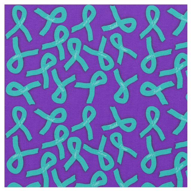 Teal Ribbons Tyg (Närbild)