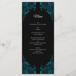 Teal Ro Black Gothic Bröllop Meny